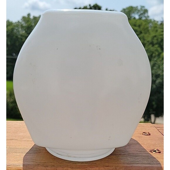 Vintage Milk Glass/Clear Bathroom Fixture Light Shade Globe Star Ribbed - Picture 8 of 11